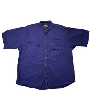 Vintage HARLEY DAVIDSON Royal Purple Button Up Cotton Camp Shirt Size XL Mens